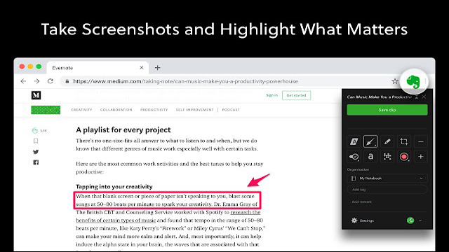 Evernote 网页剪报