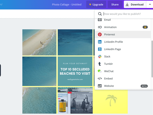 在 Canva 中制作照片拼贴画