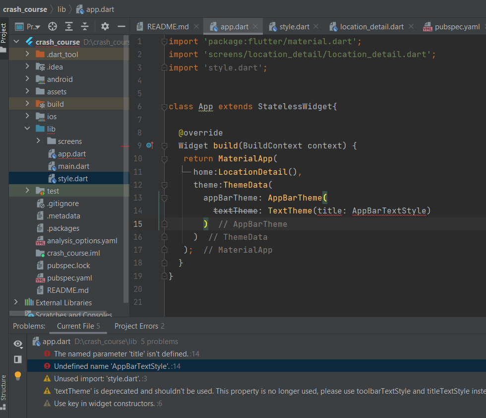 什么是颤振中 textTheme 的替代品。我收到以下错误